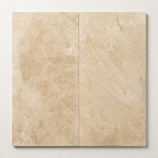 Ivory Cordoba Cream Travertine Filled, Honed & Straight Edge 12 x 24 x 1/2 Cross Cut Tile 12x24 close-up