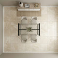 Ivory Cordoba Cream Travertine Filled, Honed & Straight Edge 24 x 24 x 1/2 Cross Cut Tile 24x24 — Dining Room floor