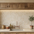 Ivory Cordoba Cream Travertine Tumbled 1 x 1 Mosaic 1x1 — Kitchen backsplash