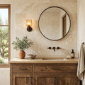 Ivory Cordoba Cream Travertine Tumbled 12 x 24 x 1/2 Cross Cut Tile 12x24 — Bathroom vanity wall