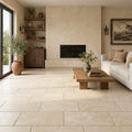 Ivory Cordoba Cream Travertine Tumbled 12 x 24 x 1/2 Cross Cut Tile 12x24 — Living Room floor