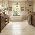 Ivory Cordoba Cream Travertine Tumbled 12 x 24 x 1/2 Cross Cut Tile 12x24 — Primary Bath floor