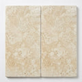 Ivory Cordoba Cream Travertine Tumbled 12 x 24 x 1.25 Paver 12x24 close-up