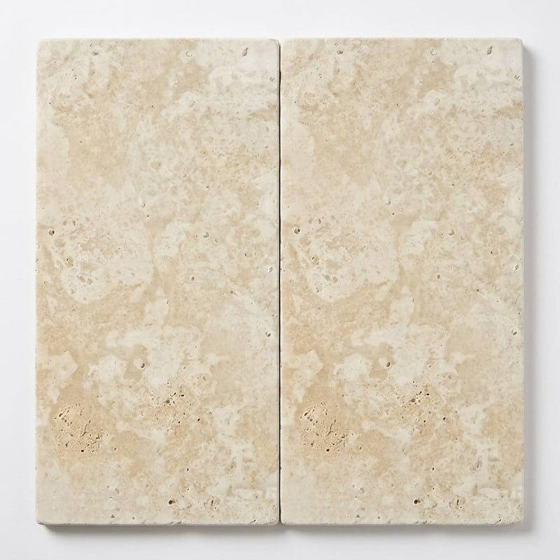 Ivory Cordoba Cream Travertine Tumbled 12 x 24 x 1.25 Paver 12x24 close-up