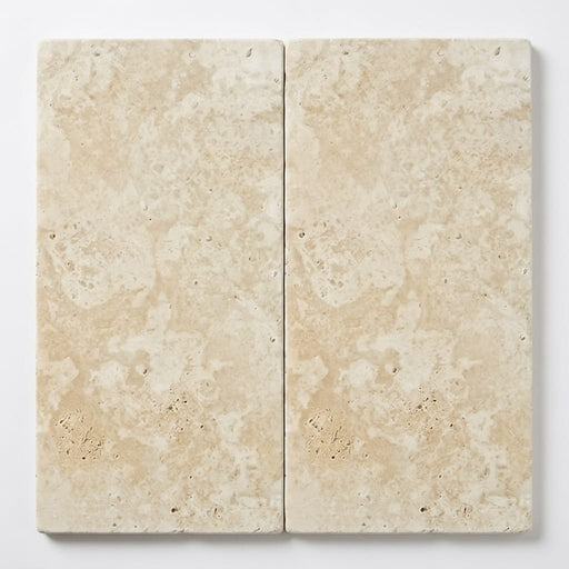 Ivory Cordoba Cream Travertine Tumbled 12 x 24 x 1.25 Paver 12x24 close-up