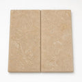 Ivory Cordoba Cream Travertine Tumbled 12 x 24 x 2 Bullnose Coping 12x24 close-up