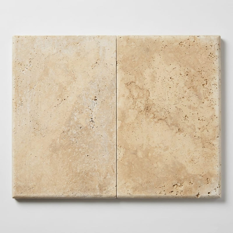 Ivory Cordoba Cream Travertine Tumbled 16 x 24 x 1.25 Bullnose Coping 16x24 close-up