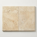 Ivory Cordoba Cream Travertine Tumbled 16 x 24 x 2 Bullnose Coping 16x24 close-up