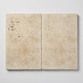 Ivory Cordoba Cream Travertine Tumbled 16 x 24 x 2 Modern Coping 16x24 close-up