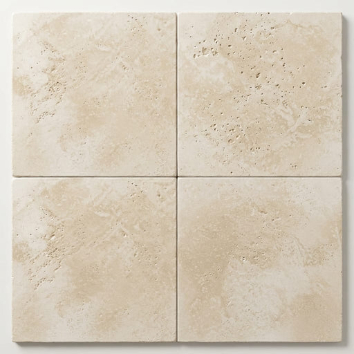 Ivory Cordoba Cream Travertine Tumbled 18 x 18 x 1/2 Cross Cut Tile 18x18 close-up