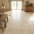 Ivory Cordoba Cream Travertine Tumbled 18 x 18 x 1/2 Cross Cut Tile 18x18 — Dining Room floor
