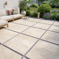 Ivory Cordoba Cream Travertine Tumbled 24 x 24 x 1.25 Paver 24x24 — Backyard patio