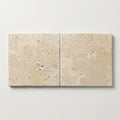 Ivory Cordoba Cream Travertine Tumbled 24 x 24 x 2 4-SIDED Modern Coping 24x24 close-up