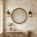 Ivory Cordoba Cream Travertine Tumbled 3 x 6 x 3/8 Cross Cut Tile 3x6 — Bathroom wall