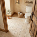 Ivory Cordoba Cream Travertine Tumbled 6 x 6 x 3/8 Cross Cut Tile 6x6 — Bathroom floor