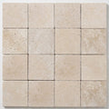 Ivory Cordoba Cream Travertine Tumbled 6 x 6 x 3/8 Cross Cut Tile 6x6 close-up