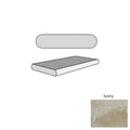 Ivory Cordoba Cream Travertine Tumbled 16 x 24 x 2 Double Bullnose Coping