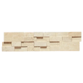 Silver/Secil 5-7/8x24 Mesh Split 3D Stack Quartzite Ledger Stone