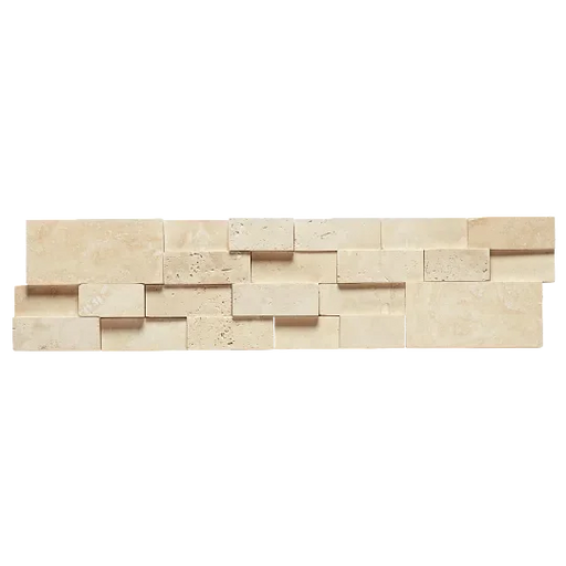 Ivory 5-7/8x24 3D Stack Honed Travertine Ledger Stone