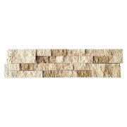 Silver/Secil 5-7/8x24 Mesh Split 3D Stack Quartzite Ledger Stone