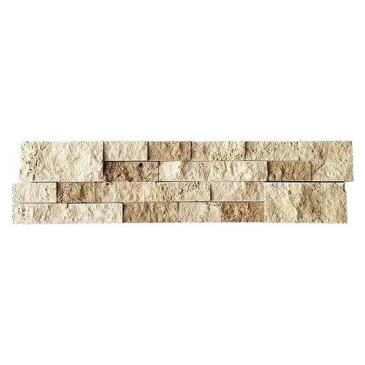 Ivory 5-7/8x24 3D Stack Honed Travertine Ledger Stone