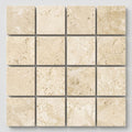 Ivory / Light Travertine 1x1 Cream Filled & Honed Mosaic close-up