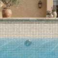 Ivory / Light Travertine 1x1 Cream Split-faced Mosaic — Swimming Pool pool interior tiling