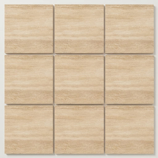 Ivory / Light Travertine 12x12 Cream Filled & Honed Tile close-up