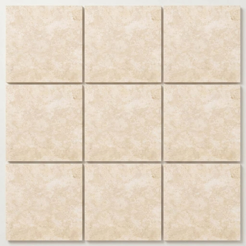 Ivory / Light Travertine 12x12 Cream Filled & Honed Tile close-up