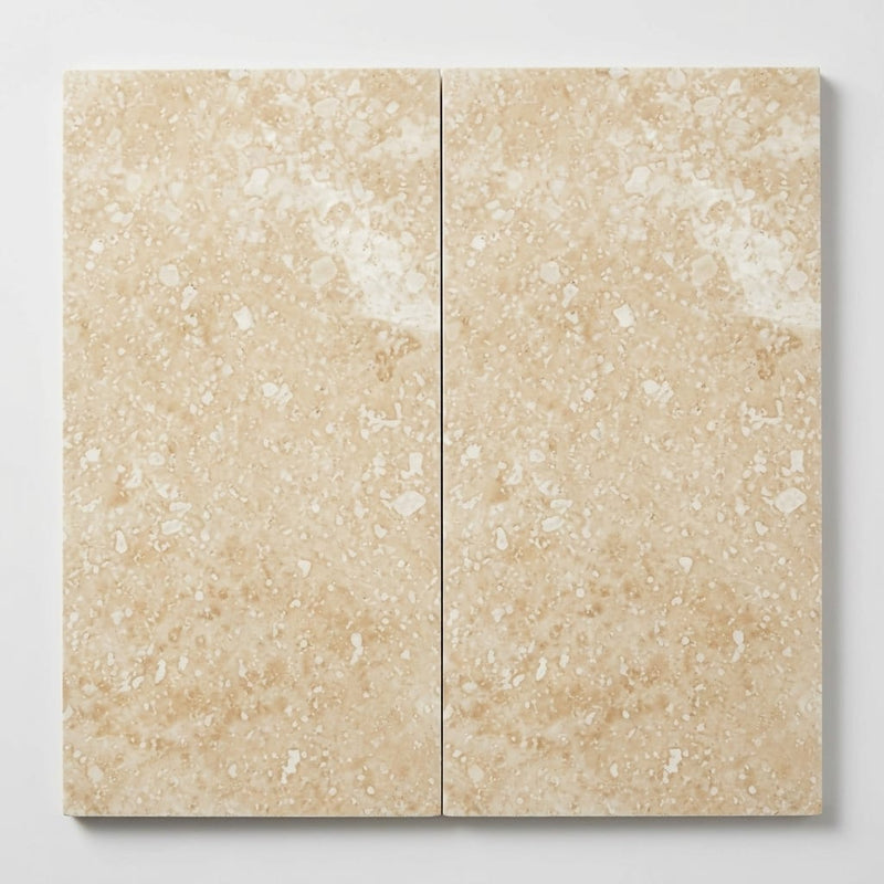 Ivory / Light Travertine 12x24 Cream Filled & Honed Tile close-up