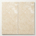 Ivory / Light Travertine 12x24 Cream Filled & Polished Tile close-up