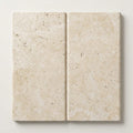 Ivory / Light Travertine 12x24 Cream Tumbled close-up