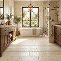 Ivory / Light Travertine 12x24 Cream Tumbled tile — Primary Bath floor
