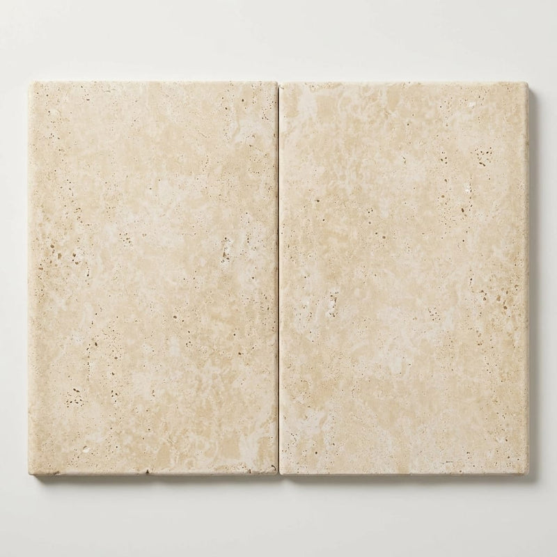Ivory / Light Travertine 16x24 Cream Tumbled close-up