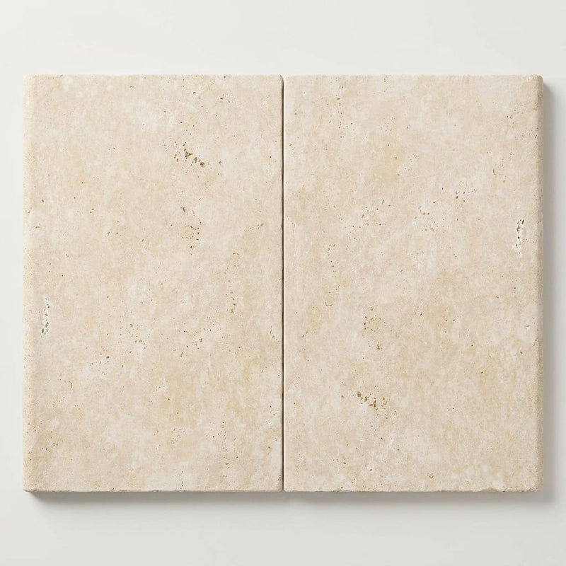 Ivory / Light Travertine 16x24 Cream Tumbled close-up