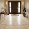Ivory / Light Travertine 18x18 Cream Filled & Honed Tile — Foyer floor