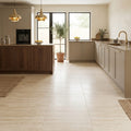 Ivory / Light Travertine 18x18 Cream Filled & Honed Tile — Kitchen floor