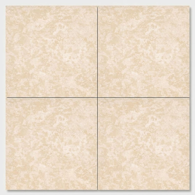 Ivory / Light Travertine 18x18 Cream Filled & Honed Tile close-up