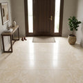 Ivory / Light Travertine 18x18 Cream Filled & Honed Tile — Foyer floor