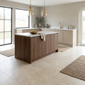 Ivory / Light Travertine 18x18 Cream Filled & Honed Tile — Kitchen floor