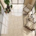 Ivory / Light Travertine 18x18 Cream Filled & Polished Tile — Sunroom floor