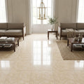 Ivory / Light Travertine 18x18 Cream Filled & Polished Tile — Family Room floor