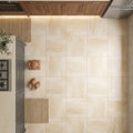Ivory / Light Travertine 24x24 Cream Filled & Honed Tile — Kitchen floor