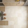 Ivory / Light Travertine 24x24 Cream Filled & Honed Tile — Kitchen floor