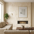 Ivory / Light Travertine 24x24 Cream Filled & Honed Tile — Living Room feature wall