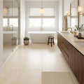 Ivory / Light Travertine 24x24 Cream Filled & Honed Tile — Primary Bath floor