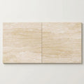 Ivory / Light Travertine 24x24 Cream Filled & Polished Tile close-up