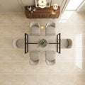 Ivory / Light Travertine 24x24 Cream Filled & Polished Tile — Dining Room floor