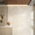 Ivory / Light Travertine 24x24 Cream Filled & Polished Tile — Kitchen floor