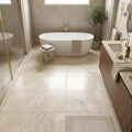 Ivory / Light Travertine 24x24 Cream Filled & Polished Tile — Primary Bath floor